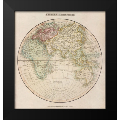 Eastern Hemisphere 1808 Black Modern Wood Framed Art Print by Smith, C