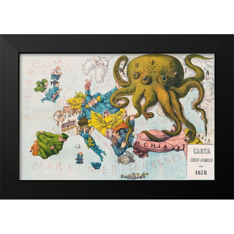 Papagallo no15 the Russian Octopus Year VI Black Modern Wood Framed Art Print by Grossi, Augusto