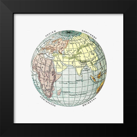 World atlas from The Practical Teaching of Geography 1878 Black Modern Wood Framed Art Print by British Library