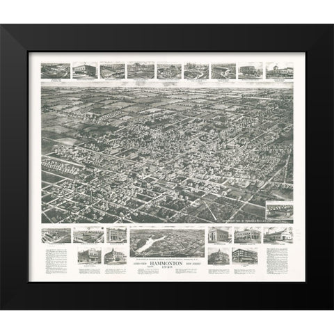 Hammonton-New Jersey 1926 Black Modern Wood Framed Art Print by Vintage Places