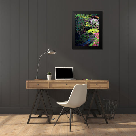 Cascade Black Modern Wood Framed Art Print by Ghanooni, Sarah