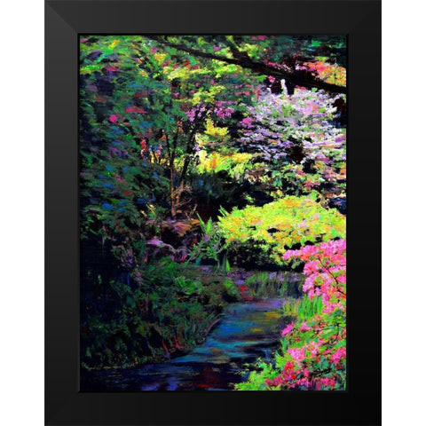 Cascade Black Modern Wood Framed Art Print by Ghanooni, Sarah