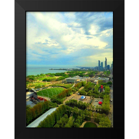 Chicago Sky Black Modern Wood Framed Art Print by Ghanooni, Sarah