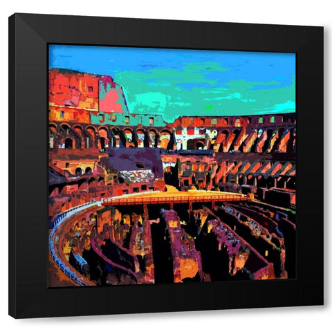 Coliseum Black Modern Wood Framed Art Print by Ghanooni, Sarah