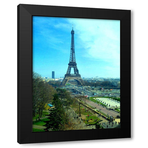 Eiffel Tower Skies Black Modern Wood Framed Art Print with Double Matting by Ghanooni, Sarah