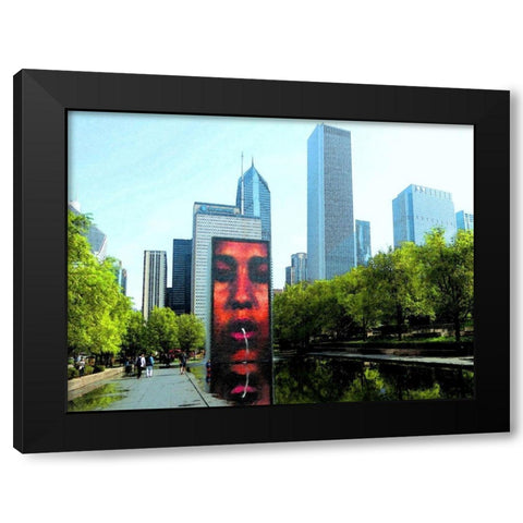 Millenium Park Black Modern Wood Framed Art Print by Ghanooni, Sarah