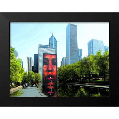 Millenium Park Black Modern Wood Framed Art Print by Ghanooni, Sarah