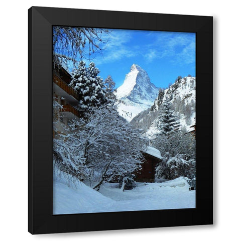 Mountain Tops Black Modern Wood Framed Art Print by Ghanooni, Sarah