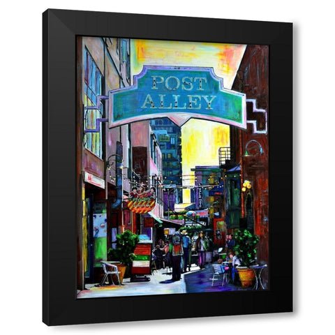 Post Alley Black Modern Wood Framed Art Print by Ghanooni, Sarah
