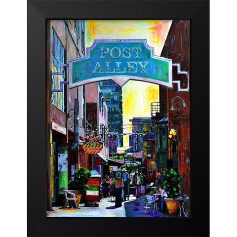 Post Alley Black Modern Wood Framed Art Print by Ghanooni, Sarah