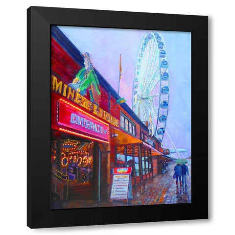 Rainy Days Black Modern Wood Framed Art Print with Double Matting by Ghanooni, Sarah