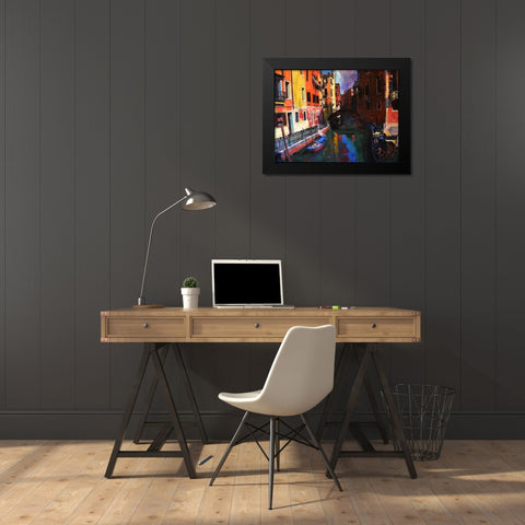 Reflections Black Modern Wood Framed Art Print by Ghanooni, Sarah