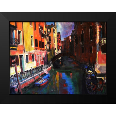 Reflections Black Modern Wood Framed Art Print by Ghanooni, Sarah