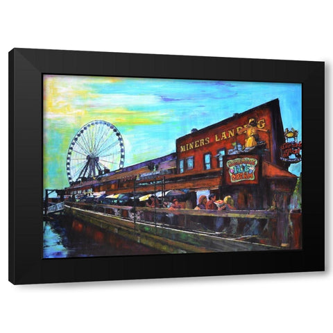 Summer Days Black Modern Wood Framed Art Print by Ghanooni, Sarah