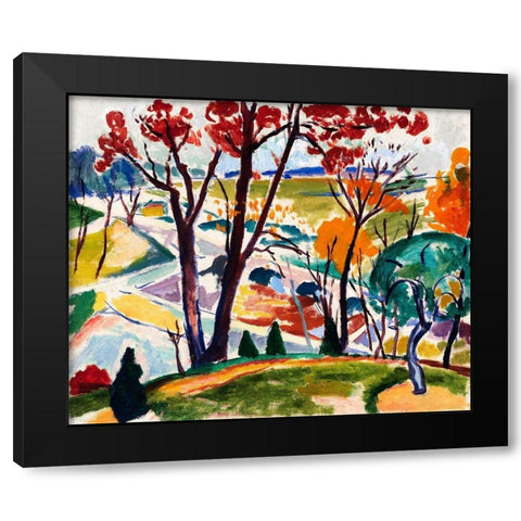 Landscape-Bridge-Huntingdon Valley Black Modern Wood Framed Art Print by Sayen, Henry Lyman
