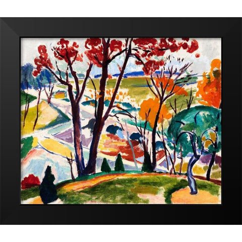Landscape-Bridge-Huntingdon Valley Black Modern Wood Framed Art Print by Sayen, Henry Lyman