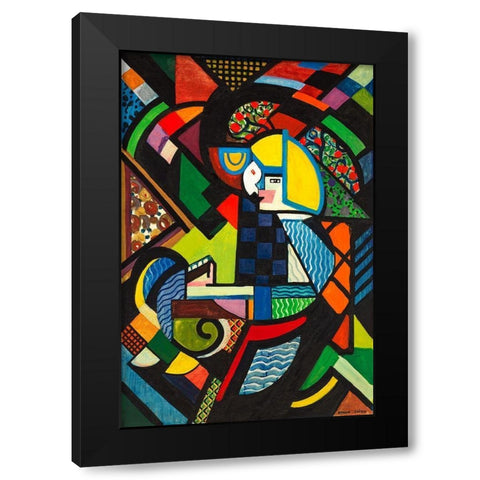 Daughter in a Rocker Black Modern Wood Framed Art Print with Double Matting by Sayen, Henry Lyman