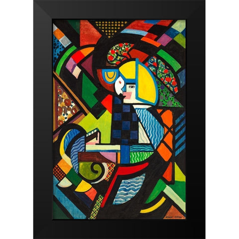 Daughter in a Rocker Black Modern Wood Framed Art Print by Sayen, Henry Lyman