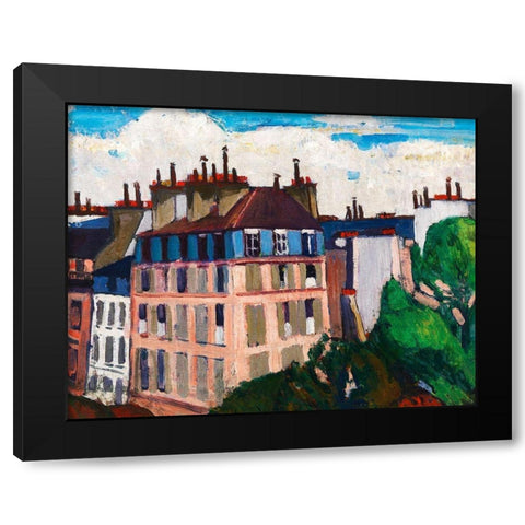 Rooftops-Paris Black Modern Wood Framed Art Print by Sayen, Henry Lyman