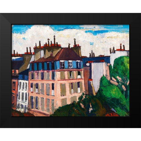 Rooftops-Paris Black Modern Wood Framed Art Print by Sayen, Henry Lyman