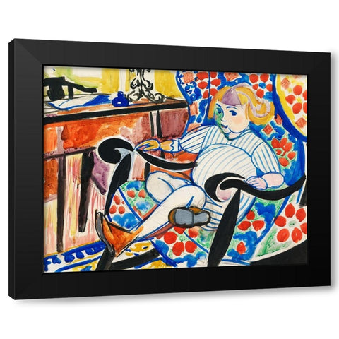 Gouache Black Modern Wood Framed Art Print with Double Matting by Sayen, Henry Lyman