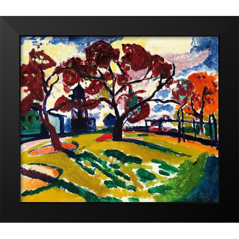 Winds Black Modern Wood Framed Art Print by Sayen, Henry Lyman