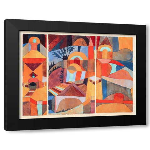 Temple Gardens Black Modern Wood Framed Art Print with Double Matting by Klee, Paul