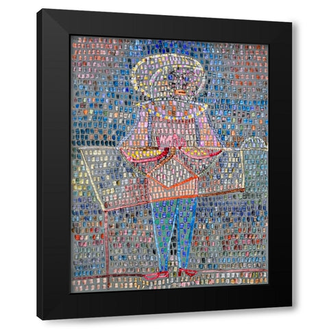 Boy in Fancy Dress Black Modern Wood Framed Art Print with Double Matting by Klee, Paul