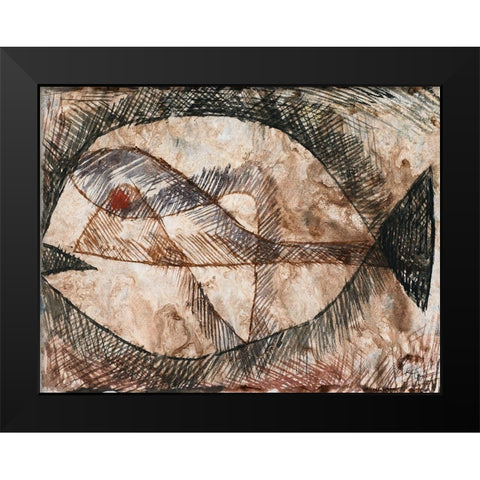 CC Fisch Black Modern Wood Framed Art Print by Klee, Paul
