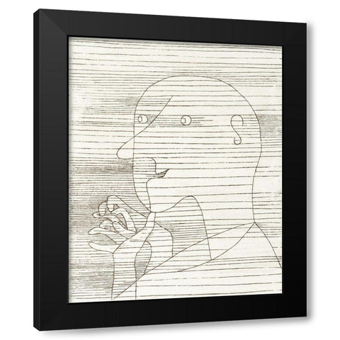 Old Man Counting on his Fingers Black Modern Wood Framed Art Print with Double Matting by Klee, Paul
