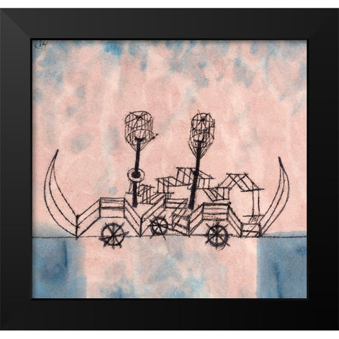 Old Steamboat Black Modern Wood Framed Art Print by Klee, Paul