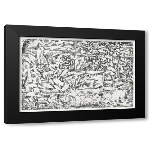 Garden of Passion Black Modern Wood Framed Art Print with Double Matting by Klee, Paul