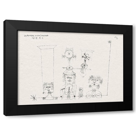 In Memory of an All Girl Band Black Modern Wood Framed Art Print by Klee, Paul