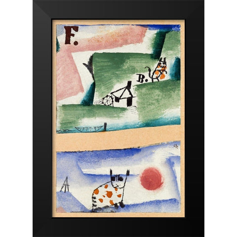 Tomcats Turf Black Modern Wood Framed Art Print by Klee, Paul