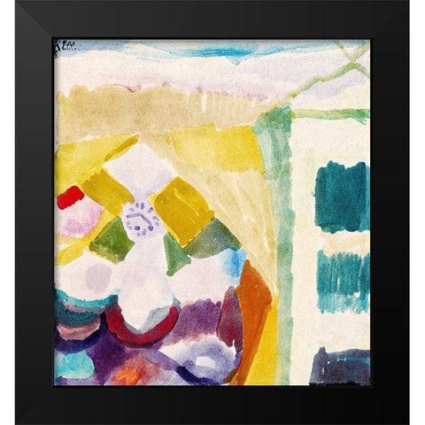 Interior with the Clock Black Modern Wood Framed Art Print by Klee, Paul