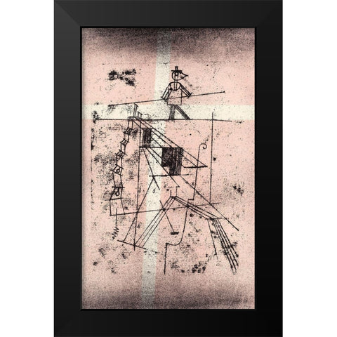 The Tight Rope Walker Black Modern Wood Framed Art Print by Klee, Paul