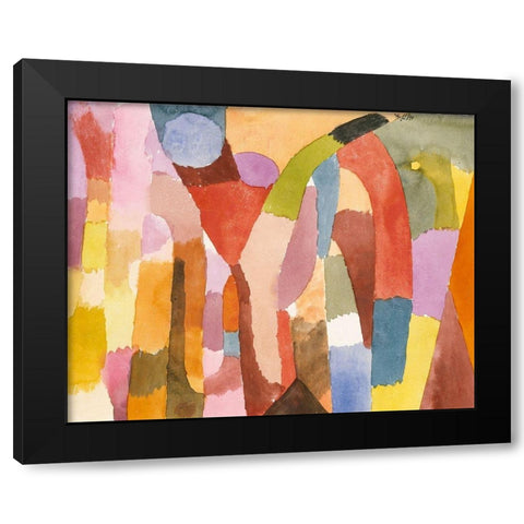 Movement of Vaulted Chambers 1915 Black Modern Wood Framed Art Print with Double Matting by Klee, Paul