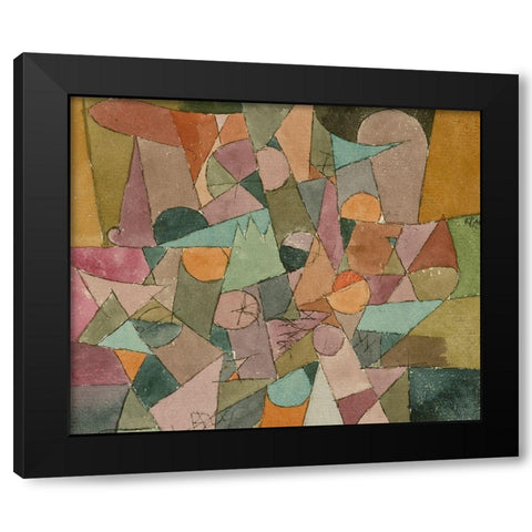 Untitled Abstract Black Modern Wood Framed Art Print with Double Matting by Klee, Paul