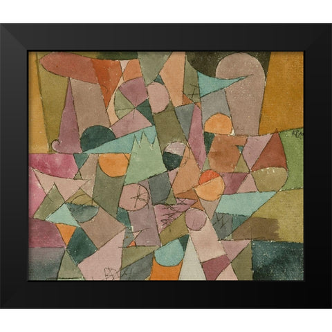 Untitled Abstract Black Modern Wood Framed Art Print by Klee, Paul