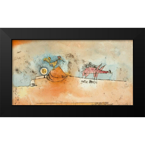 Where the Eggs and the Good Roast Come From Black Modern Wood Framed Art Print by Klee, Paul