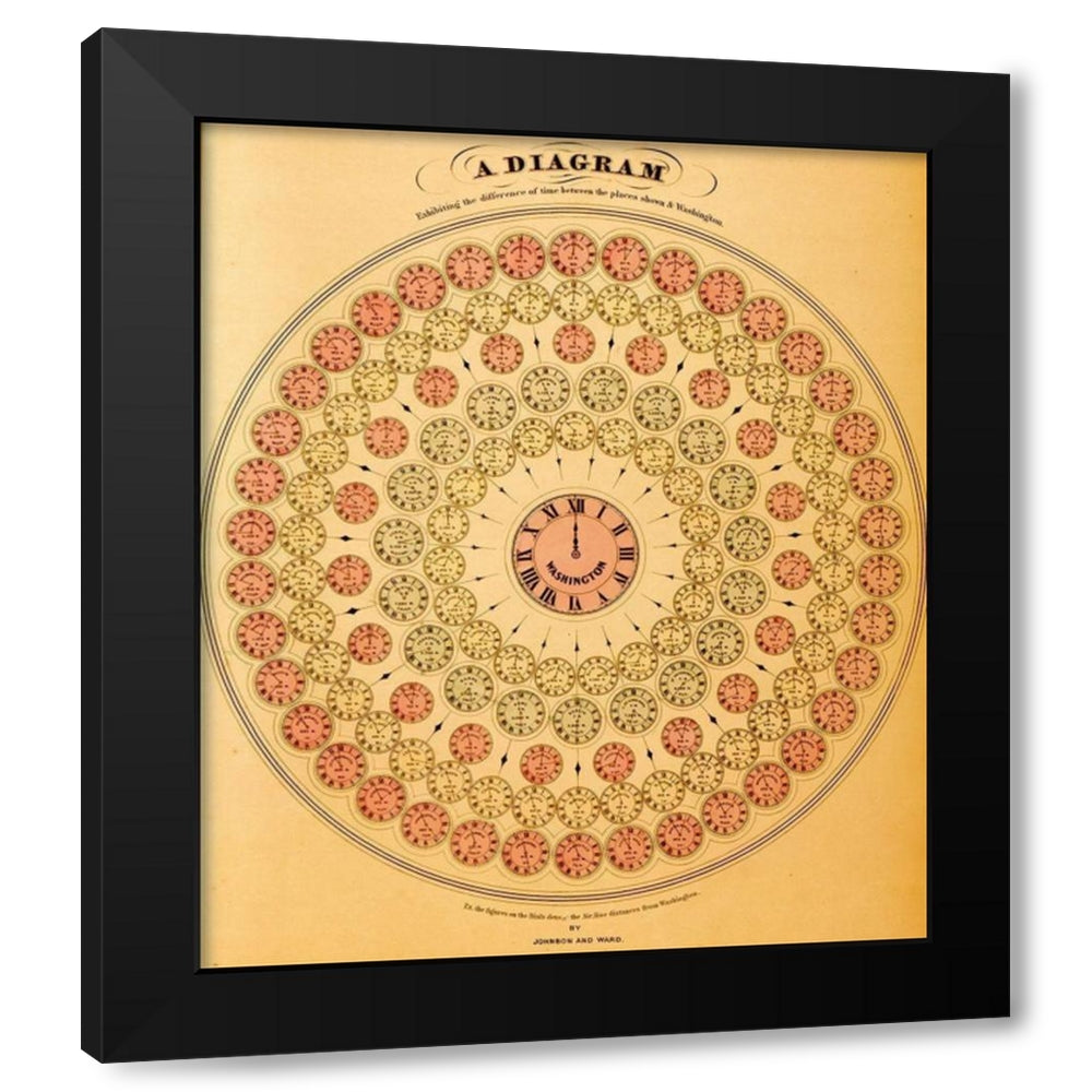 Diagram of Time Differences by Vintage Maps – frametowall