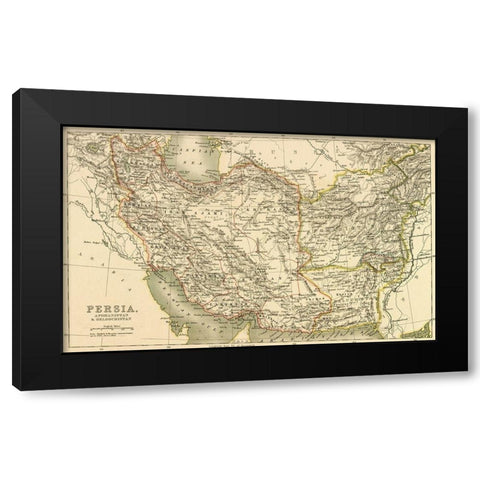 Persia Afghanistan and Baluchistan 1901 Black Modern Wood Framed Art Print with Double Matting by Vintage Maps