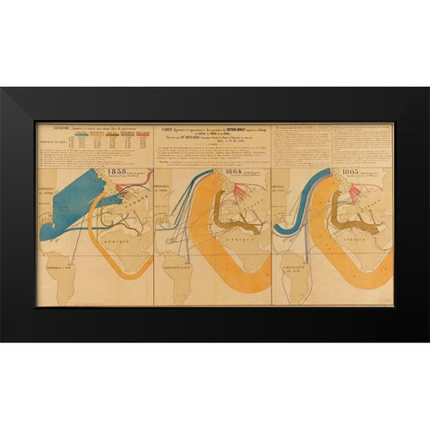 Trade in Raw Cotton from Europe to the USA Black Modern Wood Framed Art Print by Vintage Maps