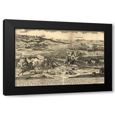 Battle of Germantown near Philadelphia 1777 Black Modern Wood Framed Art Print with Double Matting by Vintage Maps
