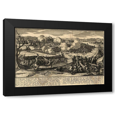 English Army of General Burgoyne with his German Troops 1777 Black Modern Wood Framed Art Print with Double Matting by Vintage Maps