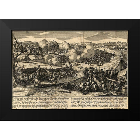 English Army of General Burgoyne with his German Troops 1777 Black Modern Wood Framed Art Print by Vintage Maps