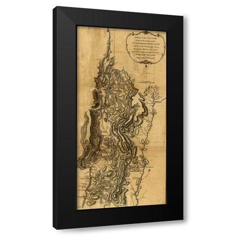 Expedition of General Burgoyne 1777 Black Modern Wood Framed Art Print with Double Matting by Vintage Maps