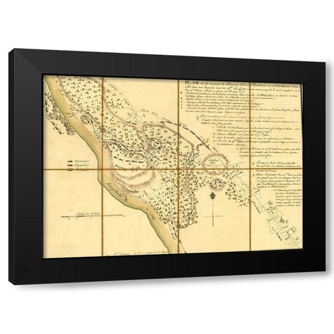 Lafayette Retreat before General Howe at Barren Hill Pennsylvania 1778 Black Modern Wood Framed Art Print with Double Matting by Vintage Maps