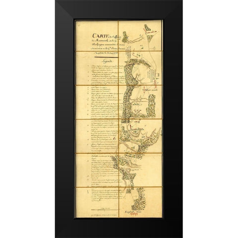 Battle of Monmouth or Freehold New Jersey 1778 Black Modern Wood Framed Art Print by Vintage Maps