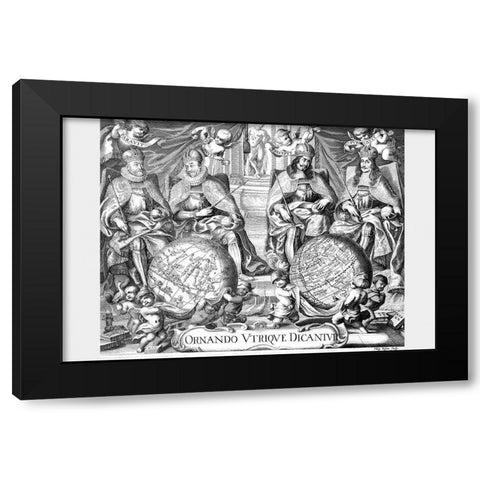Atlas Frontispiece Black Modern Wood Framed Art Print with Double Matting by Kilian, Philip